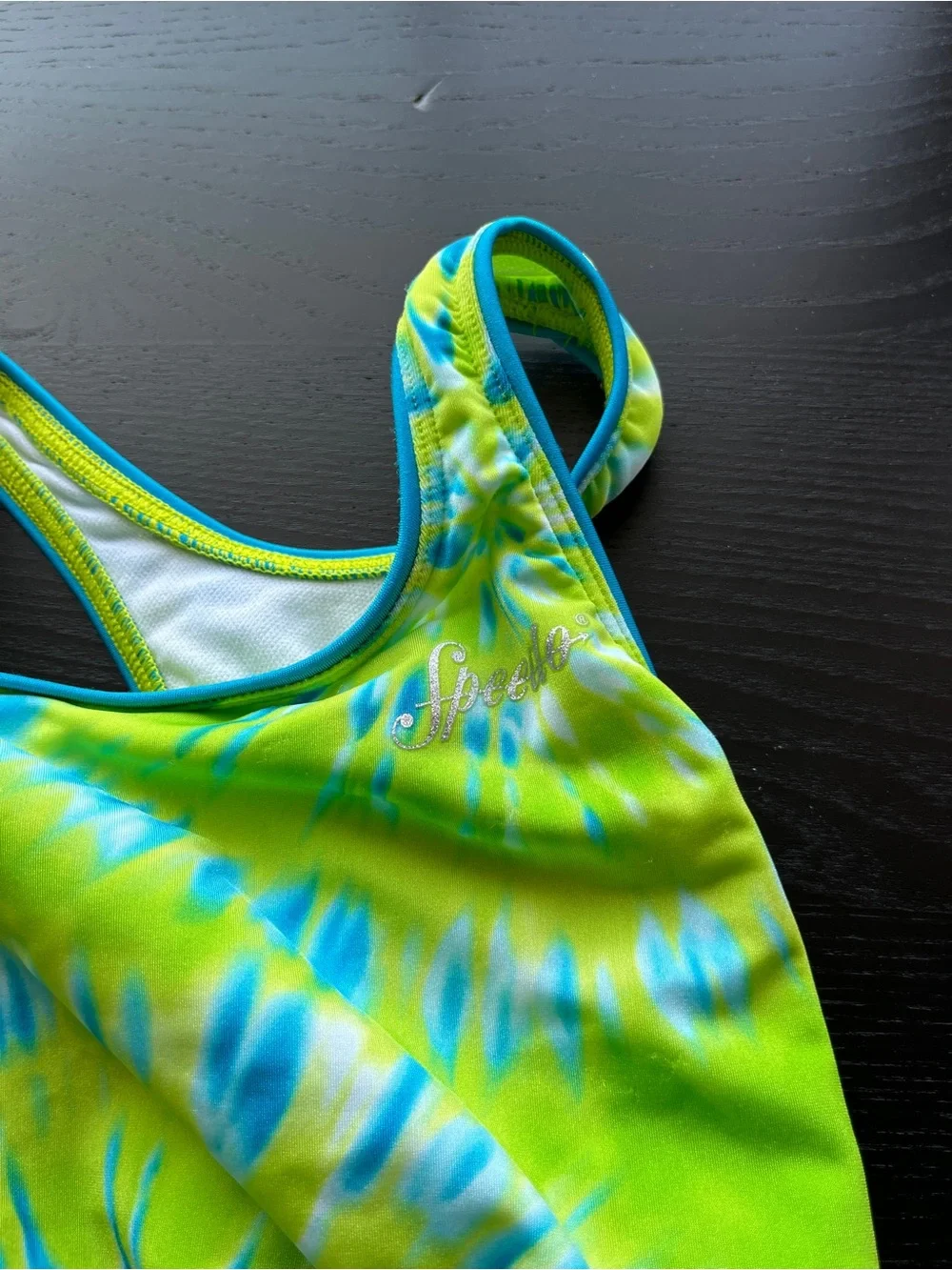 Brand New (Original $40) Speedo Girls Green Tie Dye One Piece Swimsuit Size 16